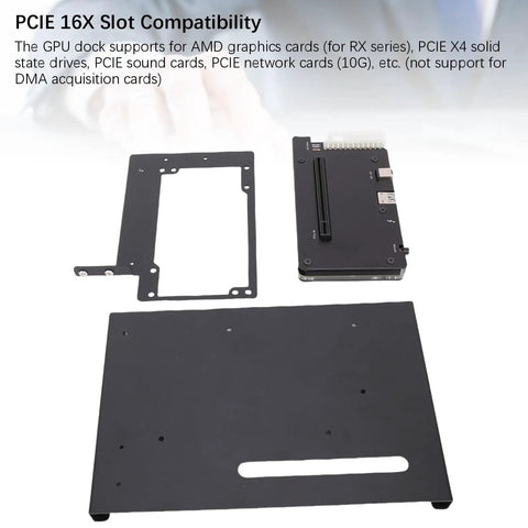 PCIE 16X slot compatibility components for eGPU dock, tough aluminum alloy, designed for laptop graphics enhancement.