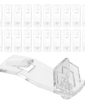 24 Pack Plastic Cabinet Shelf Clips With Self Locking Design Curved Long Rectangular Pins 6.4mm Anti Slip Grooves
