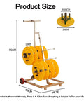 Mobile Wire Spool Rack With Wheels For Industrial And Retail Use, Heavy Duty Cable Dispenser Showing Dimensions 95cm Height