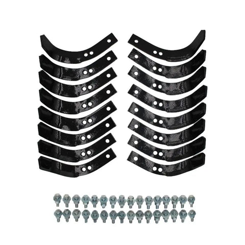16 Tine Replacement Set For Heavy Duty Tillers, Fits 108802 Hardware, Replaces 917.293493, Durable Steel Rototiller Tines