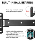 Beefy Built Sealed Bearing 13 Inch Gate Hinges 6mm steel detail and bearing illustration for driveway gates up to 1000 lbs.