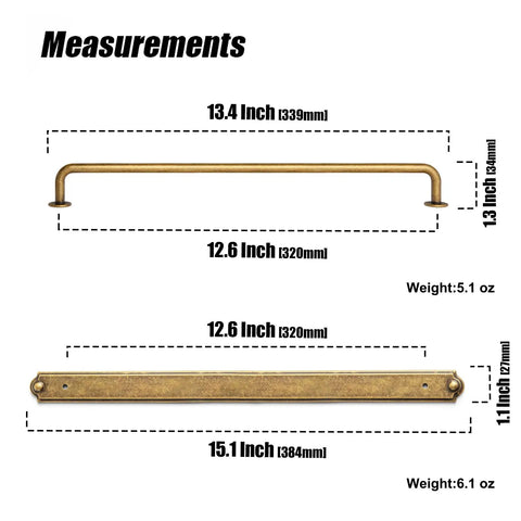 Upgrade Your Cabinets With Antique Brass Cabinet Pulls With Backplates 12.6 Inch Center To Center kitchen hardware size chart