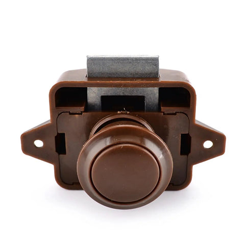 Push Lock Cabinet Latch 26mm For RVs Caravans Boats And Motor Homes On The Go Easy Install Drawer Button Lock Brown Finish Durable Hardware
