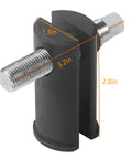 Beefy Universal Steering Neck Bearing Race Puller For 1-1/8 Inch To 2-5/8 Inch ID Races, shown with dimensions and steel construction