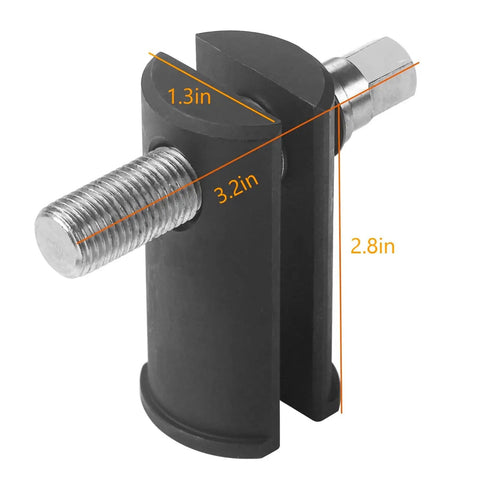 Beefy Universal Steering Neck Bearing Race Puller For 1-1/8 Inch To 2-5/8 Inch ID Races, shown with dimensions and steel construction