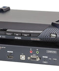 Next Level KVM Over IP Extender Transmitter Featuring Slick 4K HDMI Single Display Output And PoE Powered Operation front view showing input connections
