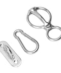 Stainless Steel Horse Tie Ring With Safety Release Mechanism for Training; includes half round ring, eye bolts, durable metal horse gear