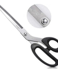 Heavy Duty 10 Inch Fabric Scissors All Purpose Cutting Shears For Fabric Leather And Denim Stainless Steel Blades Perfect For Tailor Office And Home Projects, black ABS grip, stainless steel blades