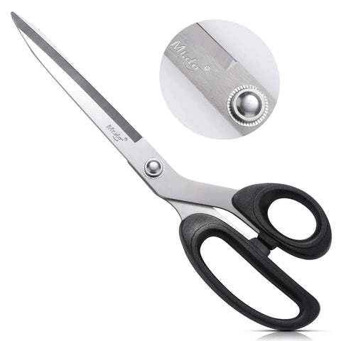 Heavy Duty 10 Inch Fabric Scissors All Purpose Cutting Shears For Fabric Leather And Denim Stainless Steel Blades Perfect For Tailor Office And Home Projects, black ABS grip, stainless steel blades