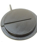 Delta Bandsaw Table Insert Throat Plate 3 Inch For 28-350 With Slim Slotted Opening, black circular design, on white background.