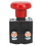 Must Have Emergency Push Button Switch For Electric Stackers And Forklift Pallets With Fast Power Cutoff Latching Design, red button, metal contacts.