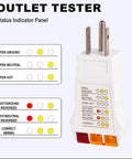 Electrical Grounding Tester Outlet Continuity Tester panel for home use with indicator lights for grounding verification