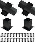 Heavy Duty 4 Way Right Corner Pergola Brackets Kit For 3.5 Inch Wood Beams And 4x4 Posts With Post Anchors 4 Pack layout