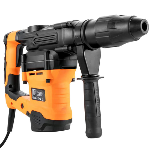 Beefy SDS-Max Rotary Hammer Drill With 1-9/16 Inch Capacity, 13 Amp Corded Demolition Power, orange and black design