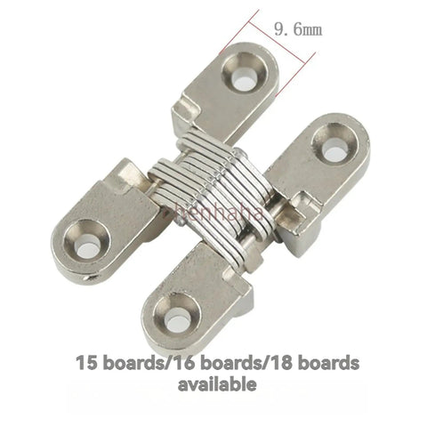 Zinc Alloy Hidden Cross Cabinet Hinge With 43mm Size And Soft Close Damper for 15 16 18 Board Cabinets, top view
