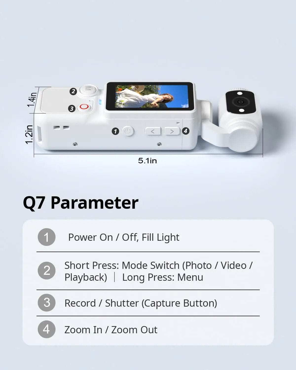 Pocket 2.5K Video Recorder With 180° Lens For Vlog ✓