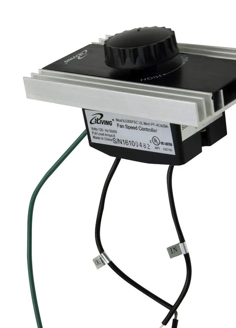 Solid State Variable Adjustable Precision Fan Speed Controller 120V 8A Black For Shutter Fans Rotary On Off Dial UL Listed Fits Standard Single Gang Box Dope showing wiring and components
