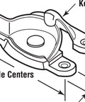 Top Tier Diecast Cam Action Window Sash Lock Featuring Quick Alignment Lugs And Vintage Antique Brass Finish, detailed keeeper illustration.