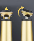 Adjustable Gold Furniture Legs For Desks, Cabinets, Beds And Couches, 12.5 Cm 5 In High, Cold Rolled Steel, showing height adjustment feature