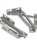 Two Pack 80 Degree Sprung Cabinet Hinges With Soft Close Hydraulic Damper, metal hinges with springs visible