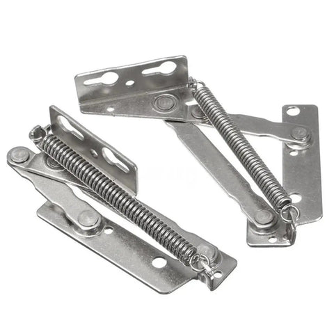 Two Pack 80 Degree Sprung Cabinet Hinges With Soft Close Hydraulic Damper, metal hinges with springs visible