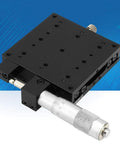 Kickass X Axis Linear Stage 80x80 mm With Micrometer Manual Translation Aluminum Alloy Black Anodized Finish