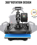 Five In One Heat Press Machine For T Shirts Mugs Caps And More 15 By 12 Inch Digital Industrial Sublimation Press with 360° rotation