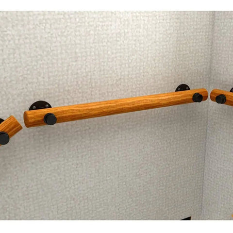 Top Shelf Solid Wood Stair Banister Handrail With Anti Slip Pine Railing and Wall Mount Brackets for Indoor Outdoor Spaces