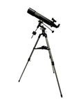 102mm Refractor Telescope For Beginners With Equatorial Mount Ideal For Adults And Kids Ages 8 To 12 High Clarity Optics Includes Phone Adapter And Wireless Remote Easy Setup For Home Stargazing And Astronomy Education showing adjustable tripod