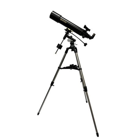 102mm Refractor Telescope For Beginners With Equatorial Mount Ideal For Adults And Kids Ages 8 To 12 High Clarity Optics Includes Phone Adapter And Wireless Remote Easy Setup For Home Stargazing And Astronomy Education showing adjustable tripod