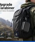Carrying Case For Crucial X10 X9 Pro Portable SSD Box Only Travel Hard Storage Bag clipped on backpack, outdoor setting