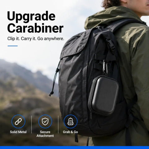 Carrying Case For Crucial X10 X9 Pro Portable SSD Box Only Travel Hard Storage Bag clipped on backpack, outdoor setting