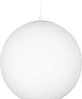 Ceres 14 Inch Globe Pendant Light in White Finish, Mid Century Modern Frosted Glass Orb Hanging Lamp for Living Room