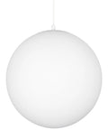 Mid Century Modern Globe Pendant Light With Frosted Glass Orb, White Finish, Minimalist Hanging Lamp For Living Room And Kitchen, Warm Glow