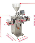 Plug And Play Automated Single Nozzle Filling Machine 100 To 1000ml with touchpad and adjustable rails in a stainless steel design.