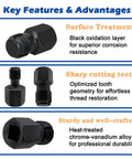 Key features of Oxygen Sensor Thread Chasers Kit, Pro Grade Two-Piece Set With M18x1.5mm And M12x1.25mm Threads, durable chrome moly steel.
