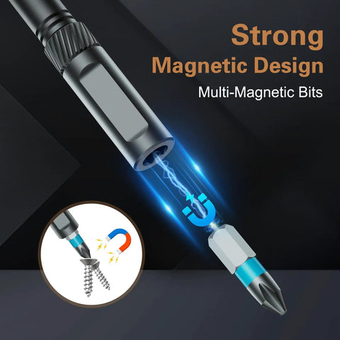 Strong magnetic bit of 24 In 1 Magnetic Screwdriver Set With Detachable Ratchet Handle Multi Bit Magnetic Drive Portable Precision Repair Kit