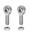 Heavy Duty Male Rod End Bearing With 1/2 Inch Bore And 1/2-20 Left Hand Thread Forged Steel Self Lubricating Pro Grade Automotive Linkage Two Pack.