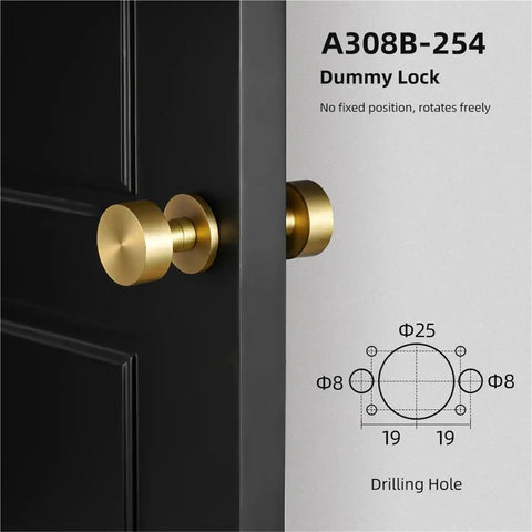 Silent Solid Brass Room Door Lock Handle Knob For Interior Doors Quiet Round Lock Set For Bedrooms And Bathrooms Premium Hardware