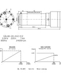 Heavy Hitter Automatic Tool Change Spindle Motor 2.2KW 3HP ISO20 24000RPM technical drawing with dimensions and curves.