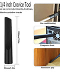 1.25 Inch Vacuum Attachment Kit With Horsehair Brushes For Small Vacuum Cleaners crevice tool in use for cleaning tight spaces