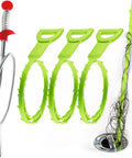 Drain Hair Clog Remover Set With Long Auger Cleaning Tools And Stainless Steel Claw with green augers and claw tool