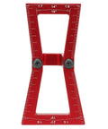Precision Dovetail Ruler Gauge For Woodworking Aluminum Alloy Joint Layout Template With Dual Slope Ratios red tool with engraved measurements