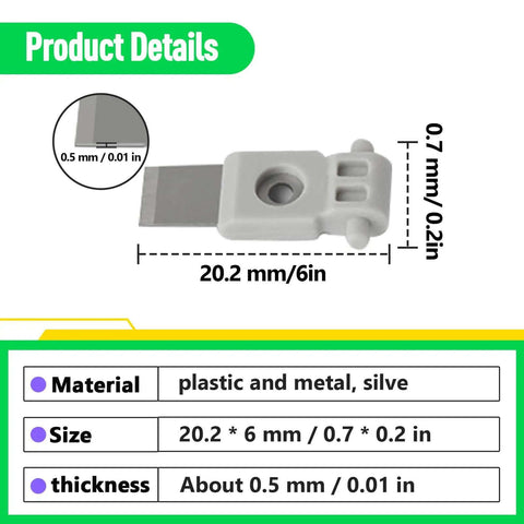 4Pcs Steel Tool Head Cutter Scraper Blades Replacement For X1 P1 A1 Series 3D Printers, plastic and metal, size 20.2x6mm