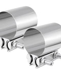 2.5 Inch Exhaust Clamp Beefed Up 304 Stainless Steel Heavy Duty Lap Joint Band Clamp For Mufflers Catalytic Converters