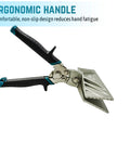 9-inch zinc alloy hand seamer tool, side view with ergonomic black handles and teal accents
