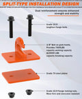 Two Pack 3/8 Inch Tractor Bucket Grab Hooks With Backer Plate, featuring Grade 70 forged steel, split-type installation design.