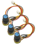 Three Pack B10K Knurled Shaft Linear Taper Rotary Potentiometer XH2.54 3P WH148 10K Potentiometer Single Turn Carbon Film Variable Resistor