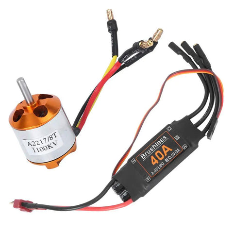 1100KV Brushless Motor with 40A ESC for RC Planes and Drones