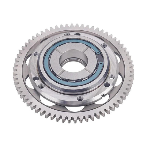 Kickstart Ready One Way Starter Clutch Bearing Gear Assembly For XG750 XG500 Motorcycle, front view, silver metal gear